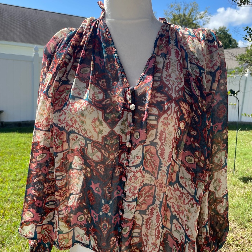 Anthropologie Multicolor Boho Blouse NWOT.BRAND NEW. Fits Small-Large